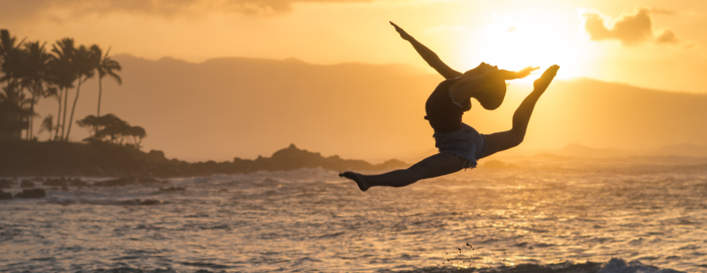 Person jumping with great timing