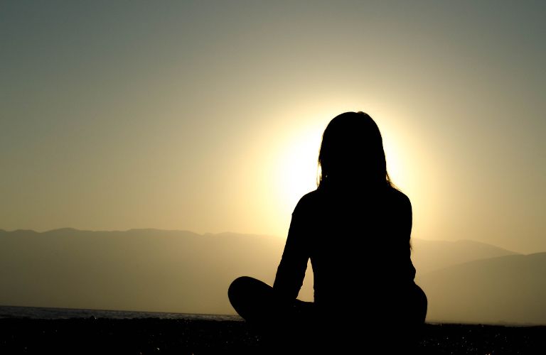 Mindfulness Lady Sitting