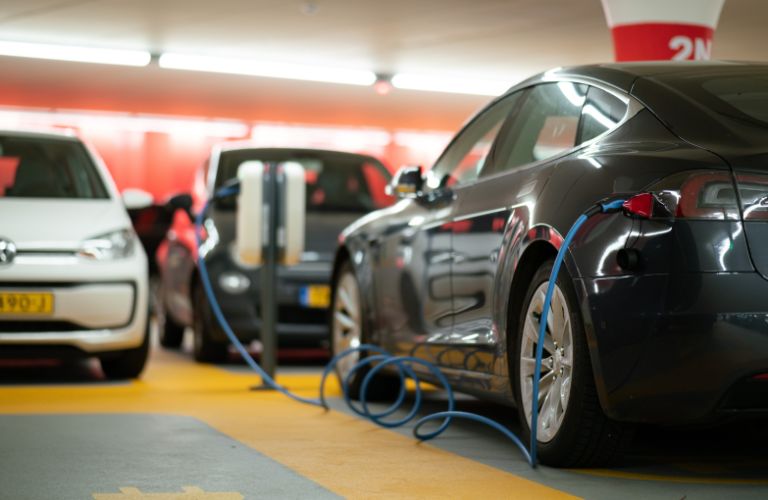 Electric Cars in a Garage