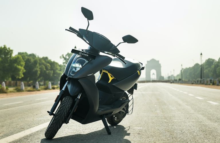 Electric Scooter Ather parked on a road