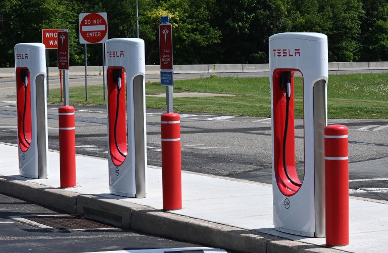 Tesla EV Charging Booths