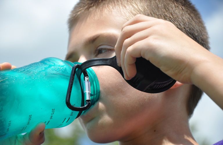 Boy with Water Bottle