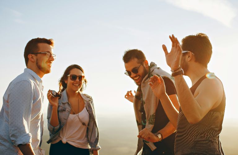 friends having a fun time outdoors