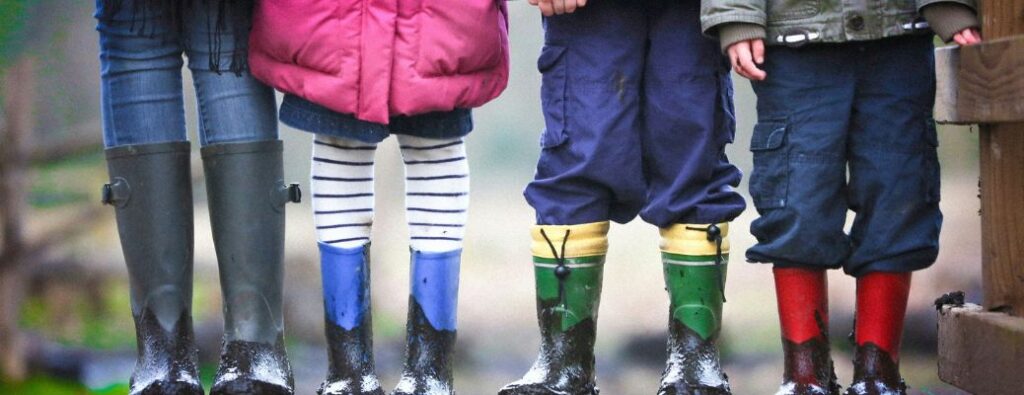 close up of legs of children